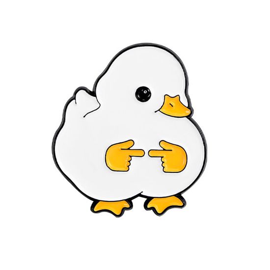 Значок металлический на одежду/Пин. Утка стесняшка