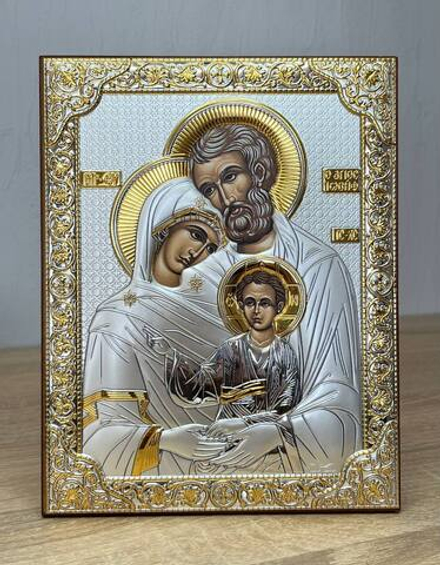 Св. Семейство, икона прямоугольная без рамки, красное дерево 175х225