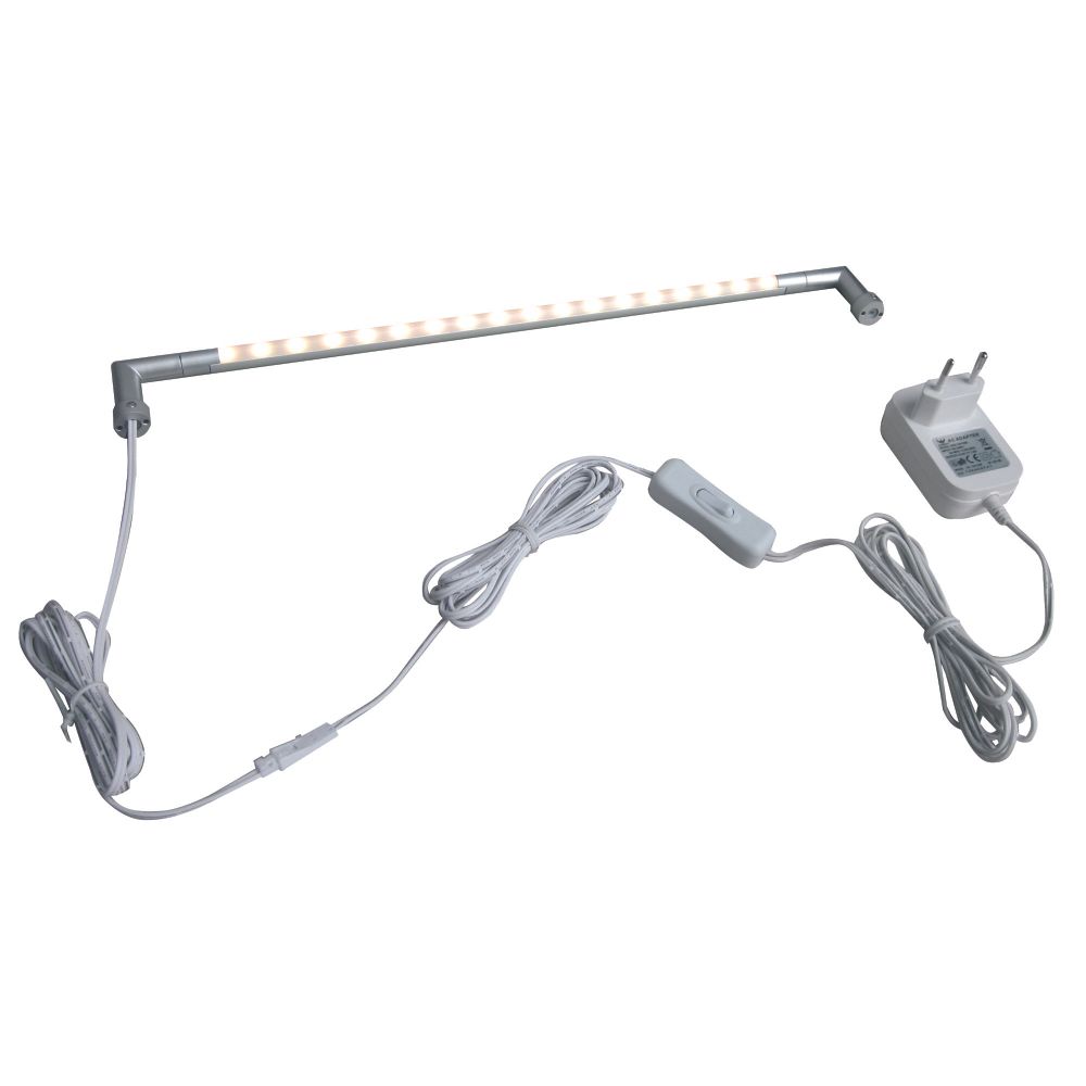 ULM-F31-5.5W-WW IP20 SILVER Светильник светодиодный поворотный для интерьерного освещения. В комплекте с адаптером. Длина 39 см. Материал корпуса алюминий. цвет серебро. Теплый белый свет. Упаковка-картонная коробка.