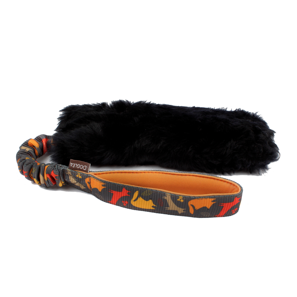 Игрушка-перетяжка с натуральным мехом DOGLEA KRUBBA BLACK