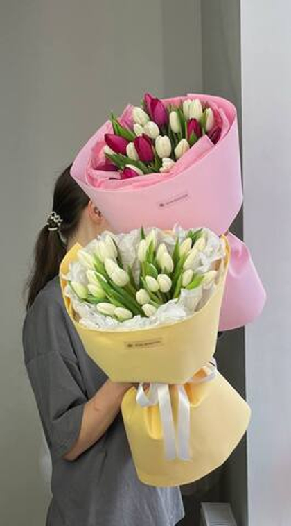 Букет из шикарных тюльпанов