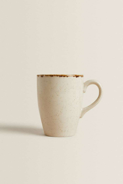 ZARA HOME ФАРФОРОВАЯ КРУЖКА ПОД СТАРИНУ, СВЕТЛО-БЕЖЕВЫЙ