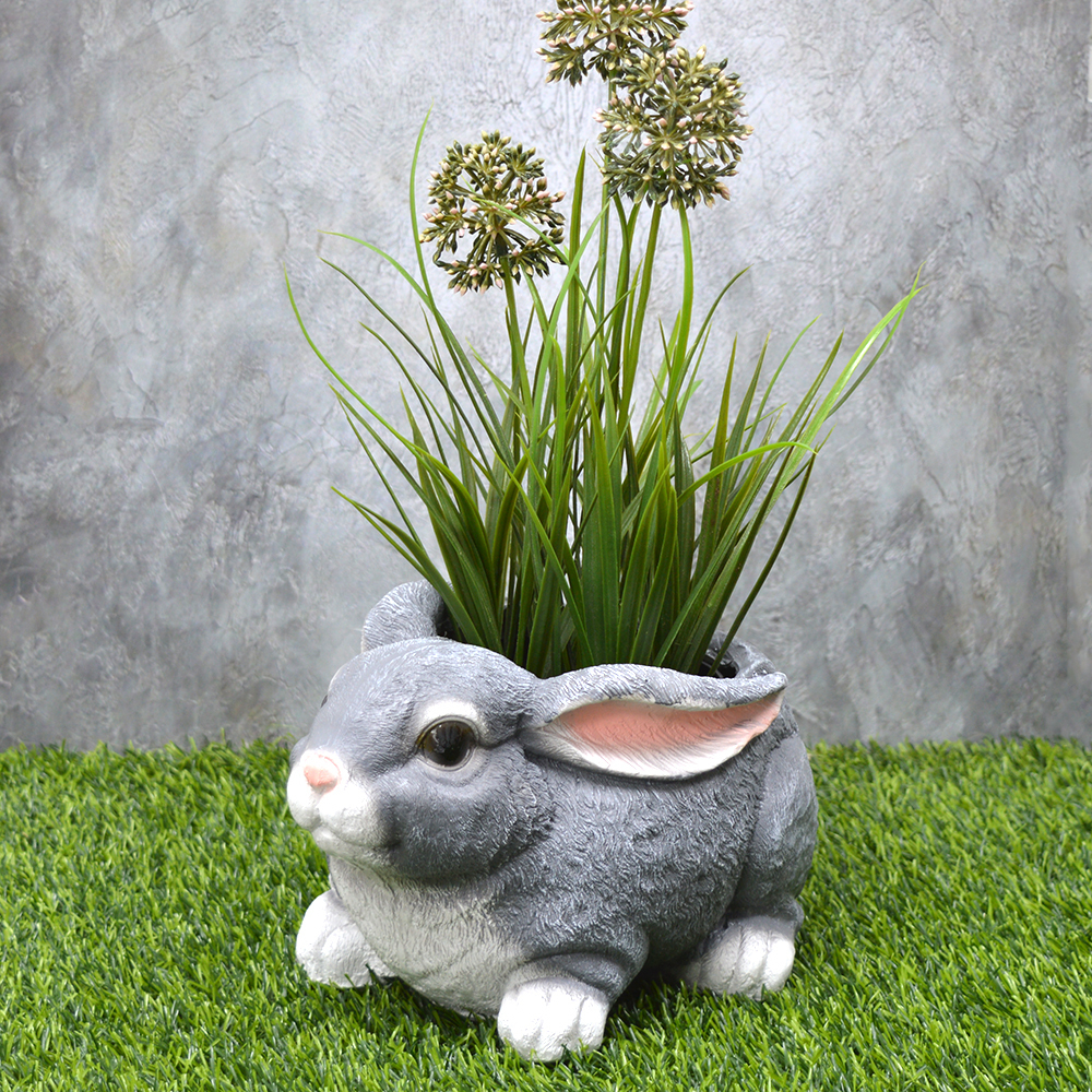 Фигура садовая-кашпо "Зайка" 24*16*20см, полистоун