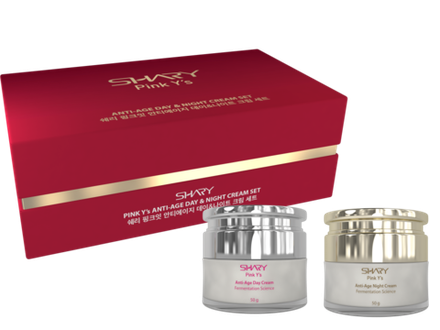 SHARY НАБОР кремов для лица подарочный PINK Y’s Anti-Age Day & Night Cream Set, 2 шт*50 г