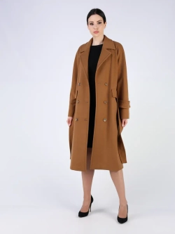 Пальто демисезонное длинное с поясом