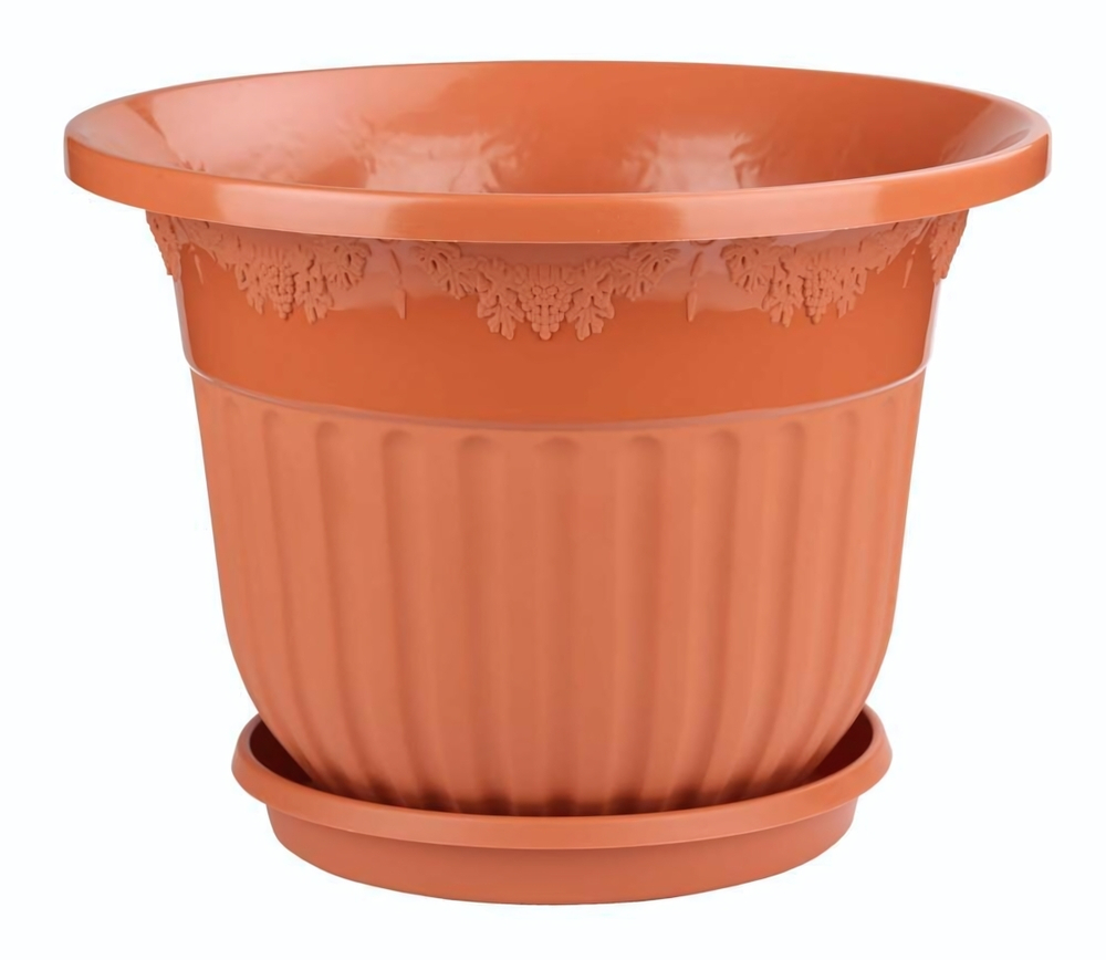 Горшок цветочный Лозанна 25л с подонном, коричневый