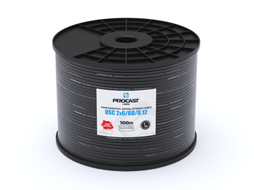 PROCAST cable USC 2*6/60/0,12 - профессиональный инсталляционный двухканальный (стерео) сигнальный кабель