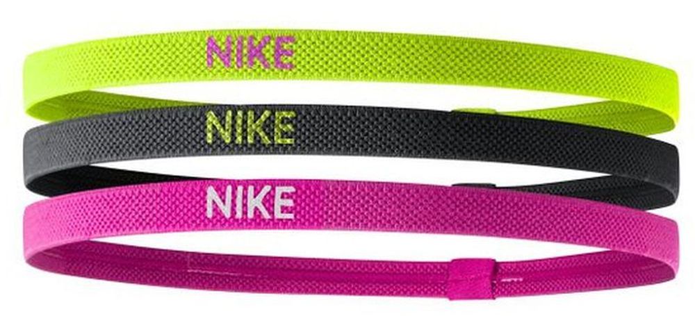 Резинка на голову Nike Elastic Headbands 2.0 3P -volt/black/hyper pink