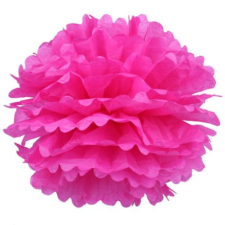 Бумажные помпоны "Ярко-розовые"