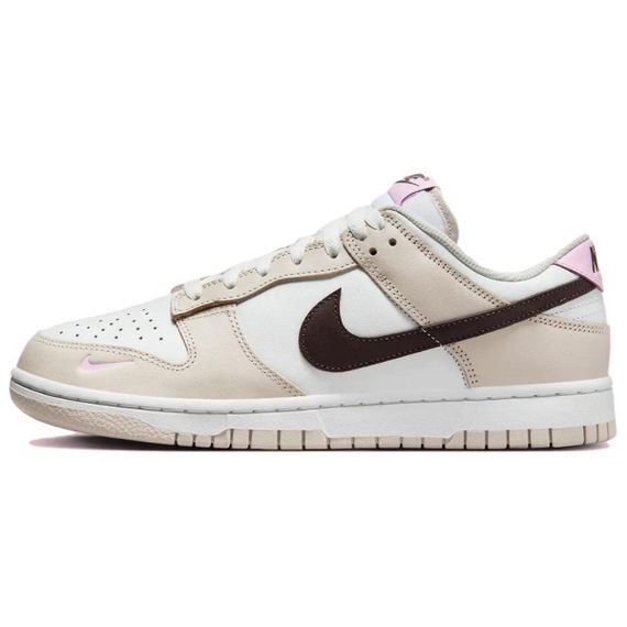 NIKE Dunk Кроссовки для скейтбординга Низкие Белые Розовые Коричневые Женские