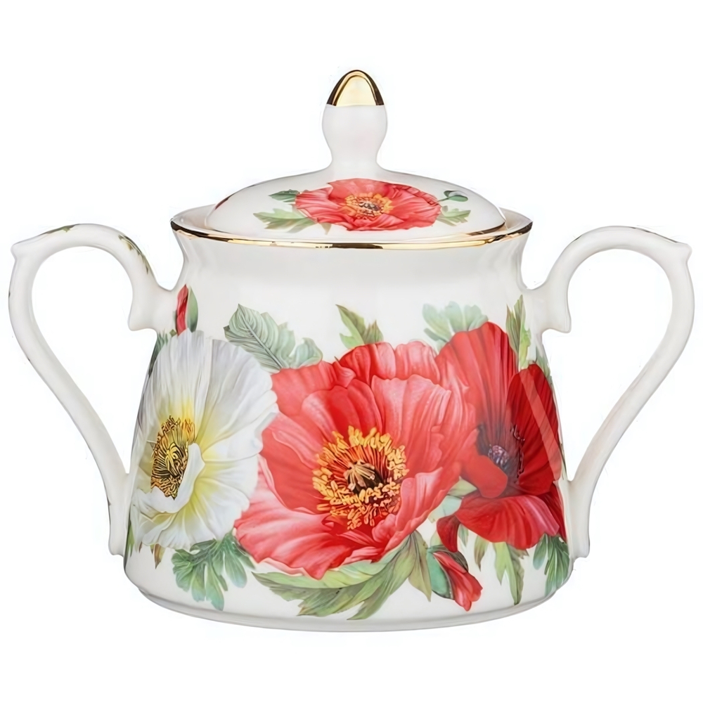 Сахарница фарфоровая 420мл «Маки»