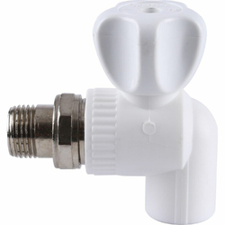 Вентиль для радиатора угловой VALFEX PP-R 25 х3/4" белый 1шт 1014725034