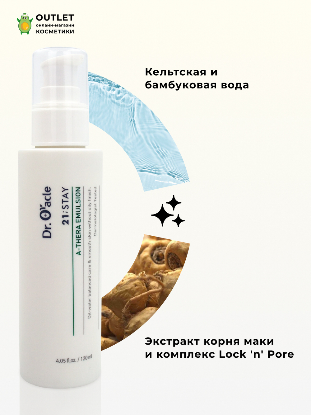 DR.ORACLE - ЭМУЛЬСИЯ ДЛЯ ЛИЦА С РАСТИТЕЛЬНЫМИ ЭКСТРАКТАМИ  21: STAY A - THERA EMULSION, 120 ML