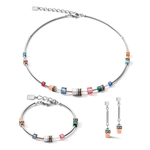 Серьги Coeur de Lion Motion Multicolor 5025/21-1559 цвет серебряный, оранжевый, бежевый