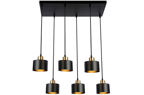 Подвесной светильник в стиле лофт TR8126/6 BK/BS черный/латунь E27*6 max 40W 635*320*920