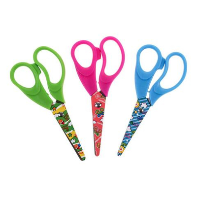 Ножницы детские, 13,5см, цветное лезвие, 3 цвета микс