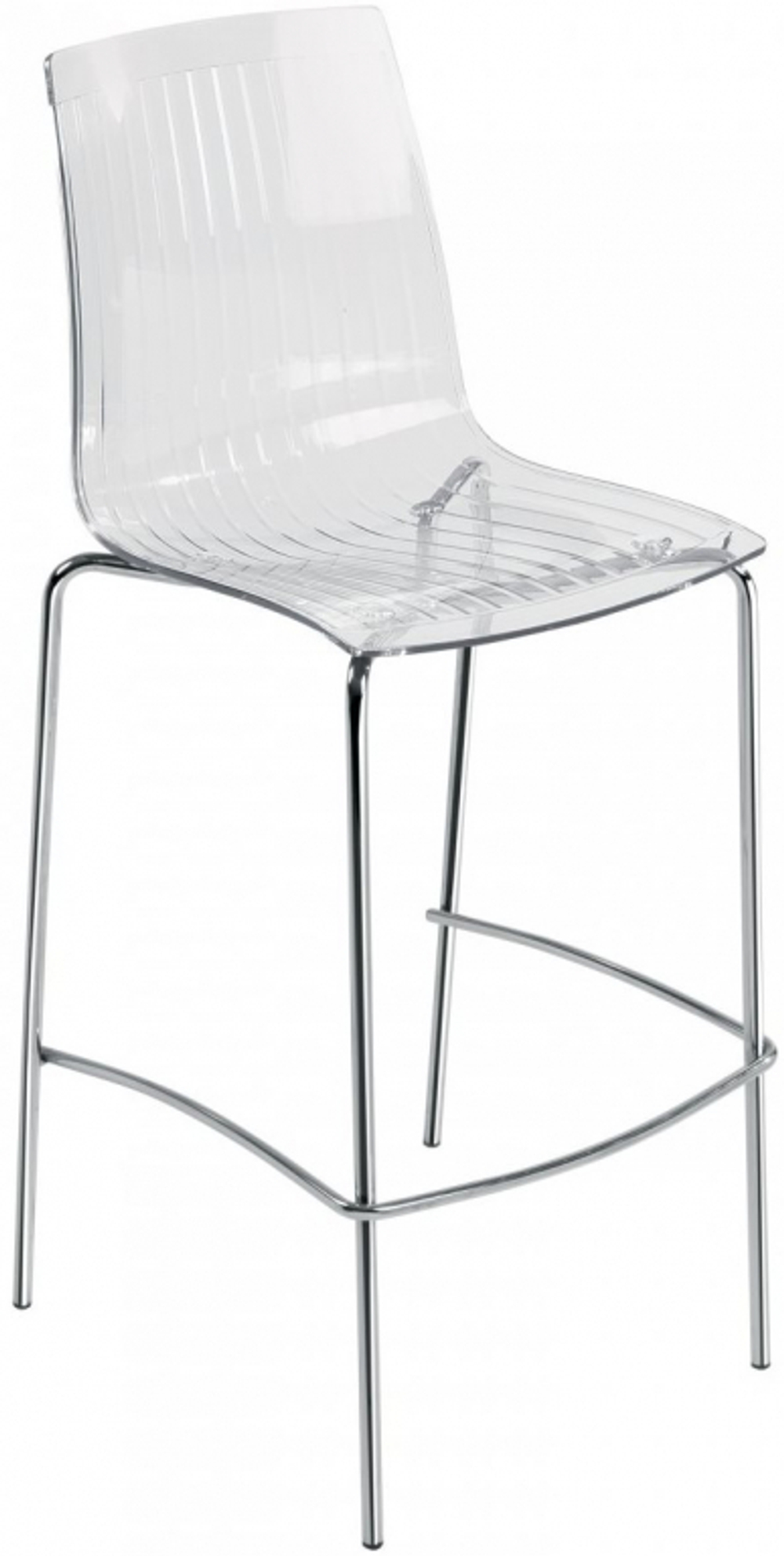 Стул прозрачный барный Papatya X-Treme BSL, хромированный, прозрачный
