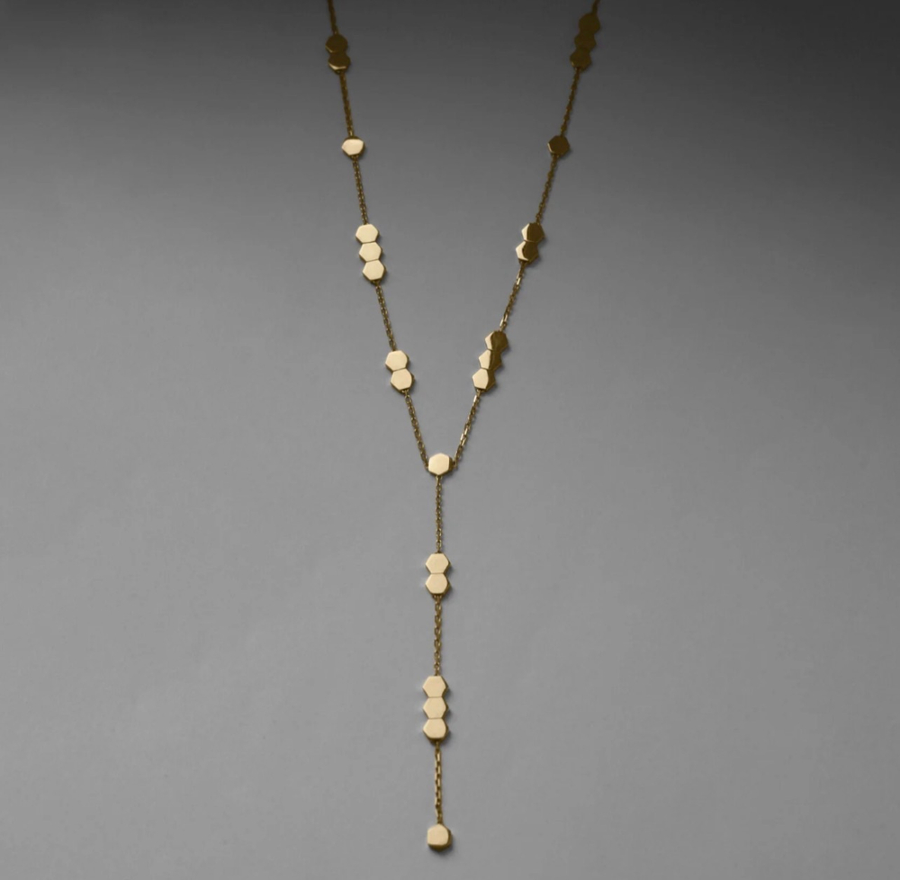 галстук hexagon золото