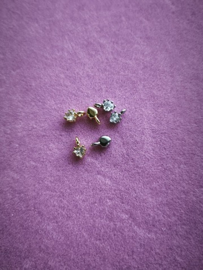 11010-з Подвеска "Сердечко" с фианитом и петелькой 6,8*4мм, позолота