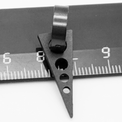 Серьга ( 1 шт)  "Треугольник" для пирсинга уха. Медсталь, покрытие.