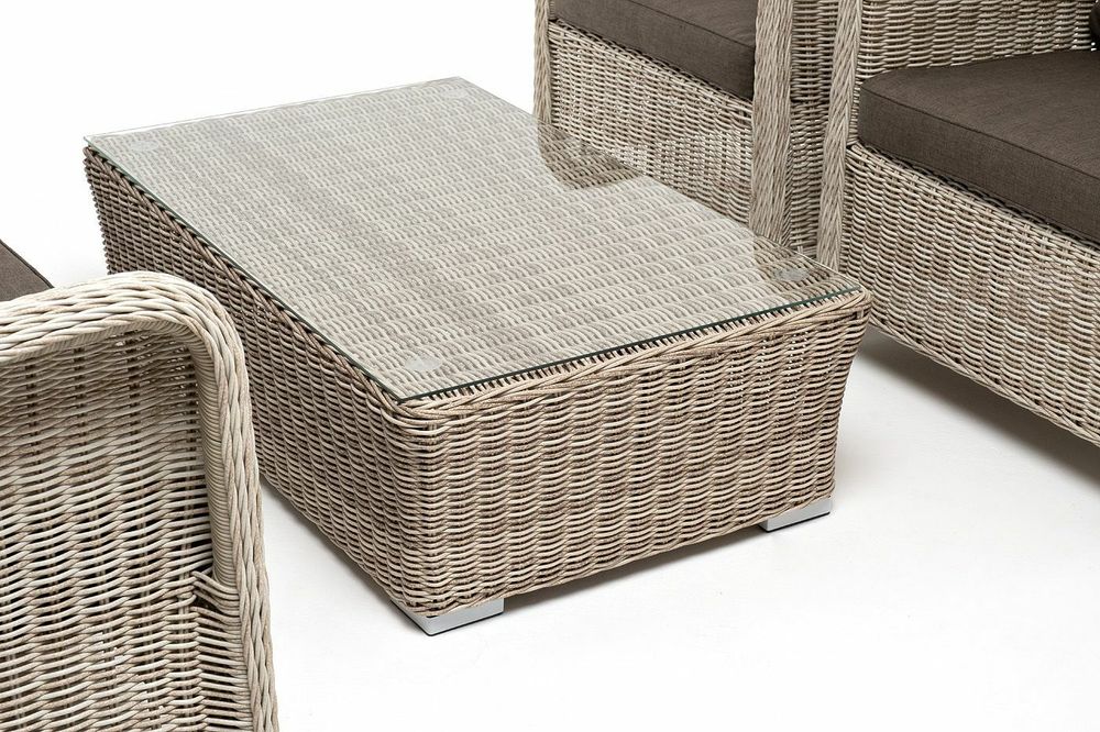 "Гляссе" лаунж-зона из искусственного ротанга, цвет бежевый