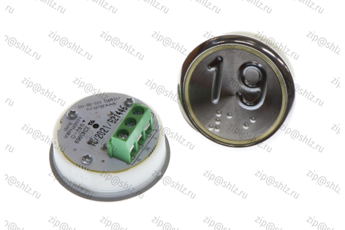 Кнопка (кнопочный модуль) EA2406S-D-R "19 этаж", круглая, динамическая красная подсветка, Брайль