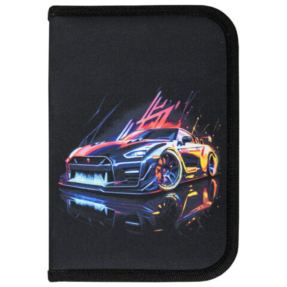 Пенал BRAUBERG, 1 отделение, полиэстер, 21х14 см, "Neon drift", 272329