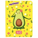 Блокнот с резинкой в клетку 96 л., МАЛЫЙ ФОРМАТ А6 (102х148 мм), твердая обложка, ЮНЛАНДИЯ, "Авокадо", 113745