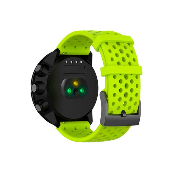 Силиконовый дышащий ремешок Suunto 24 mm для 9 / 9 Baro / 7 / D5 / Spartan Sport быстросъемный (Athletic 1) короткий (Лайм)