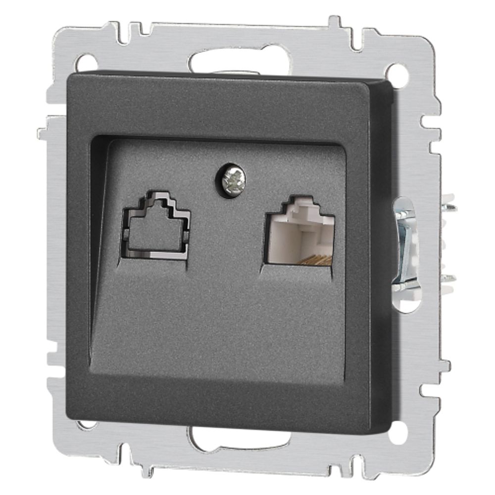 Розетка Intro Accent 6-303-07 информационная RJ45, IP20, СУ, графит