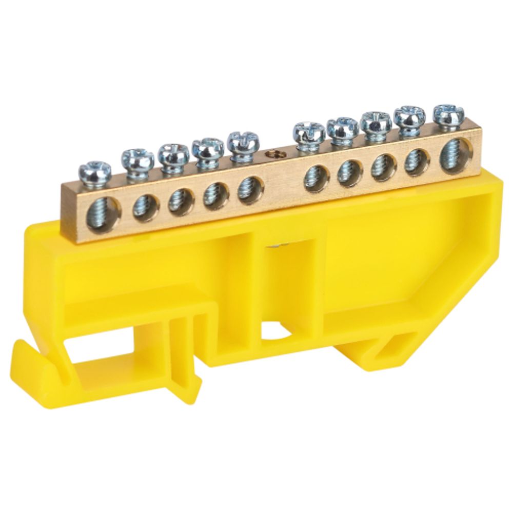 Шина ЭРА NO-224-90 PE земля на DIN-изоляторе ШНИ-6х9-10-Д-желтый | Шины N, PE, PEN