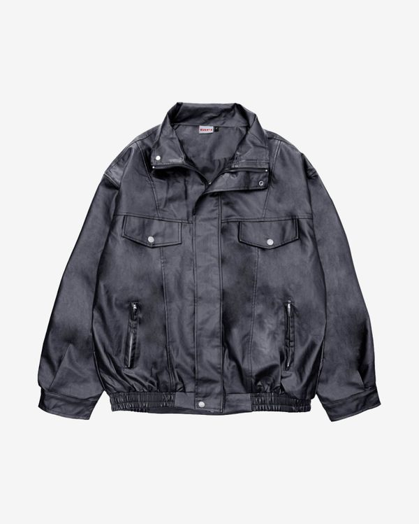 Куртка Кожанка Винтажная черная - фото 1