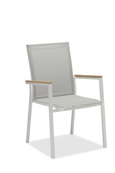 Sater, стул белый/серый, алюминий/текстилен