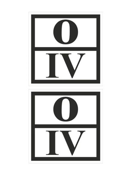 Наклейки на виниловой плёнке Знак отходов 4 класса опасности, 30x30 cм, 2 шт