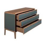 Комод 7150/CP2305-C темно-зеленого цвета из пластика и ореха