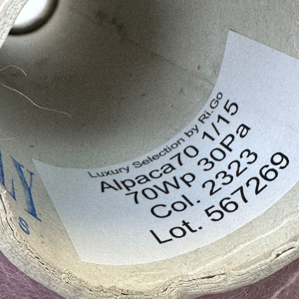 ALPACA70 - Ri.Go; 70% альпака, 30% п/а; 1500м/100гр; col. 2323, цвет: лавандовый ; S702