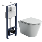Комплект подвесной безободковый унитаз Ceramica Nova Forma с крышкой-сиденьем CN3011 + инсталляция Am.Pm ProI 012704