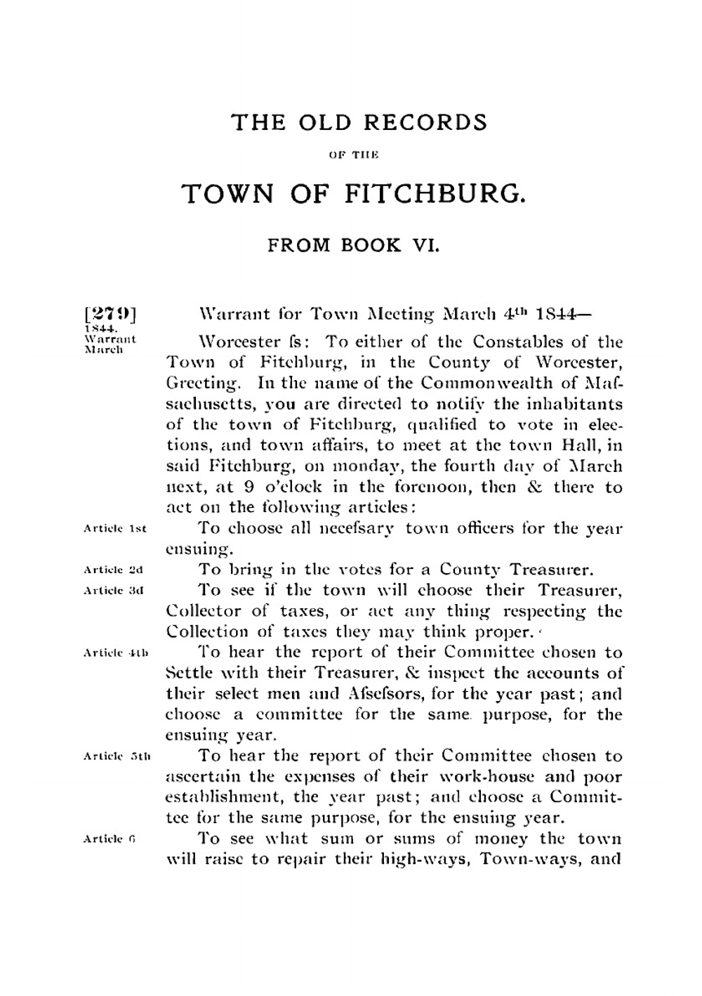 The old records of the town of Fitchburg, Massachusetts. Vol. 7 | Walter Alonzo Davis