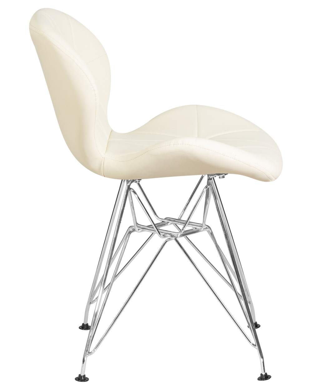Стул обеденный DOBRIN BUTTERFLY CHROME, ножки хром, цвет кремовый
