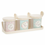 Набор емкостей 3шт 0,7л на полке "Ассорти" (бежевый)