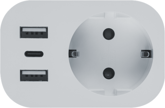 Разветвитель Navigator 2USB+1Type-C Wi-Fi с заземлением 38544