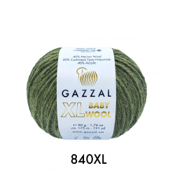 Пряжа Baby Wool XL 50 г, 100м, 40%акрил, 40%шерсть мериноса, 20%кашемир, 40%акрил (цена за 1 шт)