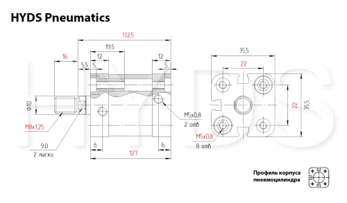 ADN-20-90-A-P-A Пневмоцилиндр