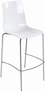 Стул пластиковый барный Papatya X-Treme BSL, хромированный, белый