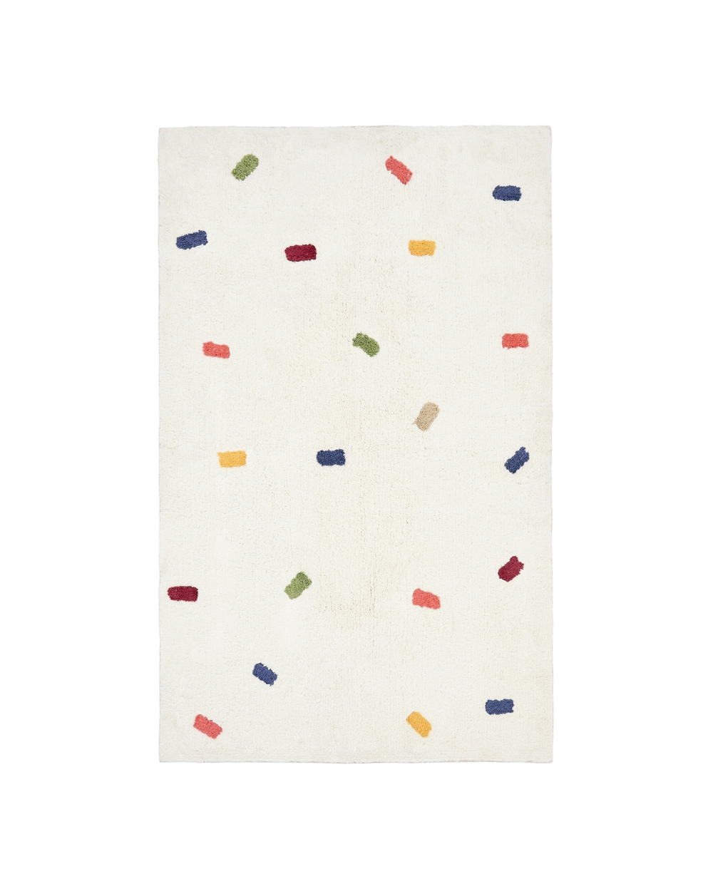 Ковер Epifania белый хлопок с разноцветными точками 90 x 150 см