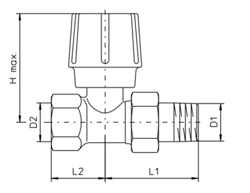 Вентиль ручной Oventrop HR 1190606 3/4" прямой для радиаторов