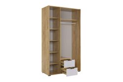 Шкаф трехдверный "Адам" с зерк (Дуб крафт золотой/Графит)