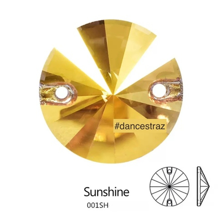 Стразы пришивные, Rivoli, Sunshine, 001SH, 12mm, (40 ea/pkg), 5A+best, (F2)
