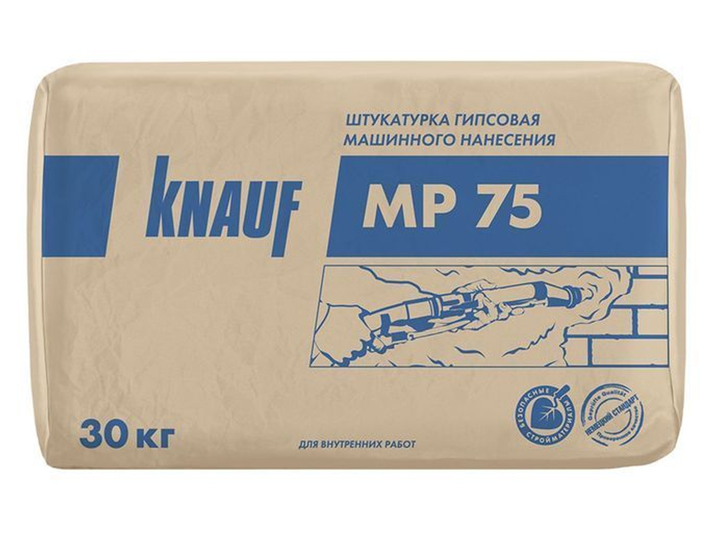 Штукатурка гипсовая машинного нанесения Кнауф МП 75 30 кг