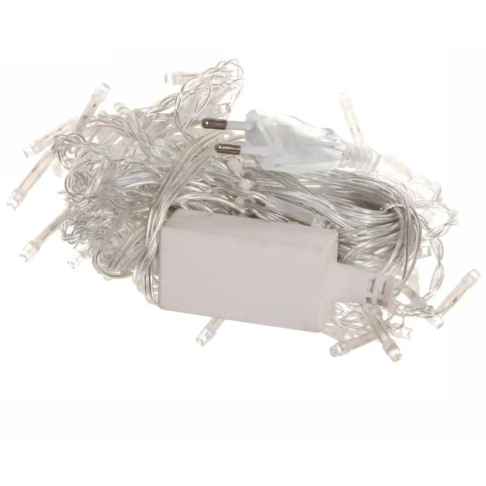 Гирлянда для дома БАХРОМА «Мерцание» ш1,5м* в30/50 см 48 ламп LED, прозрачн.пров, авторежим, IP-20, Теплый белый